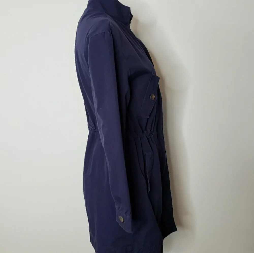 POPSUGAR Drop-Shoulder Anorak Jacket Navy blue drawstring waist - Picture 7 of 11